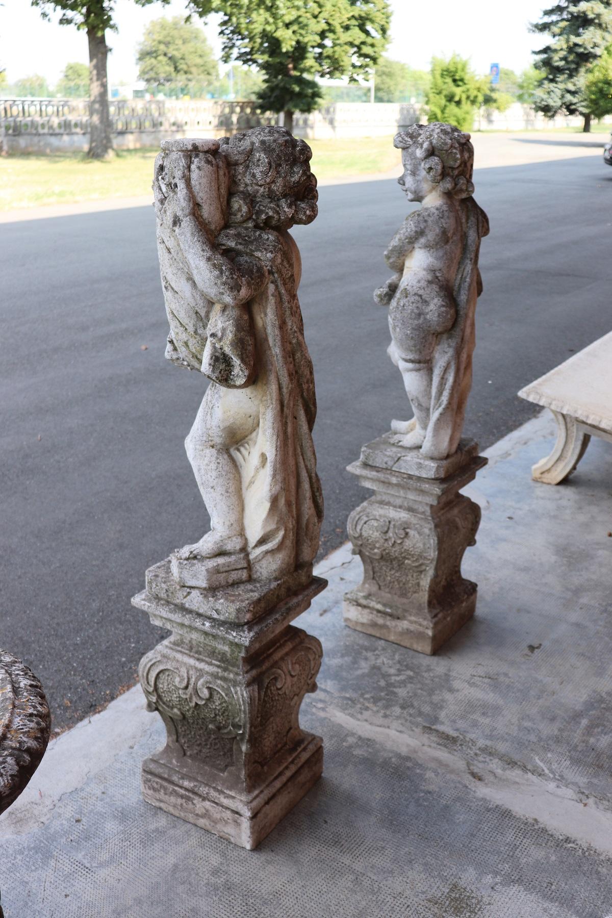 20th Century Italian Neoclassical Garden Lighting Statues Set Garden Ornament 6