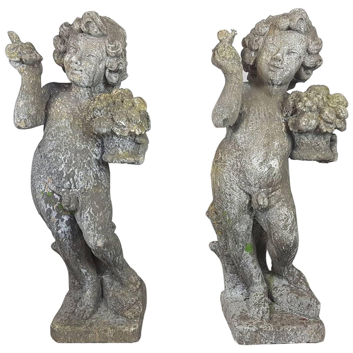 20th Century Italian Neoclassical Garden Statues Set, Garden Ornament