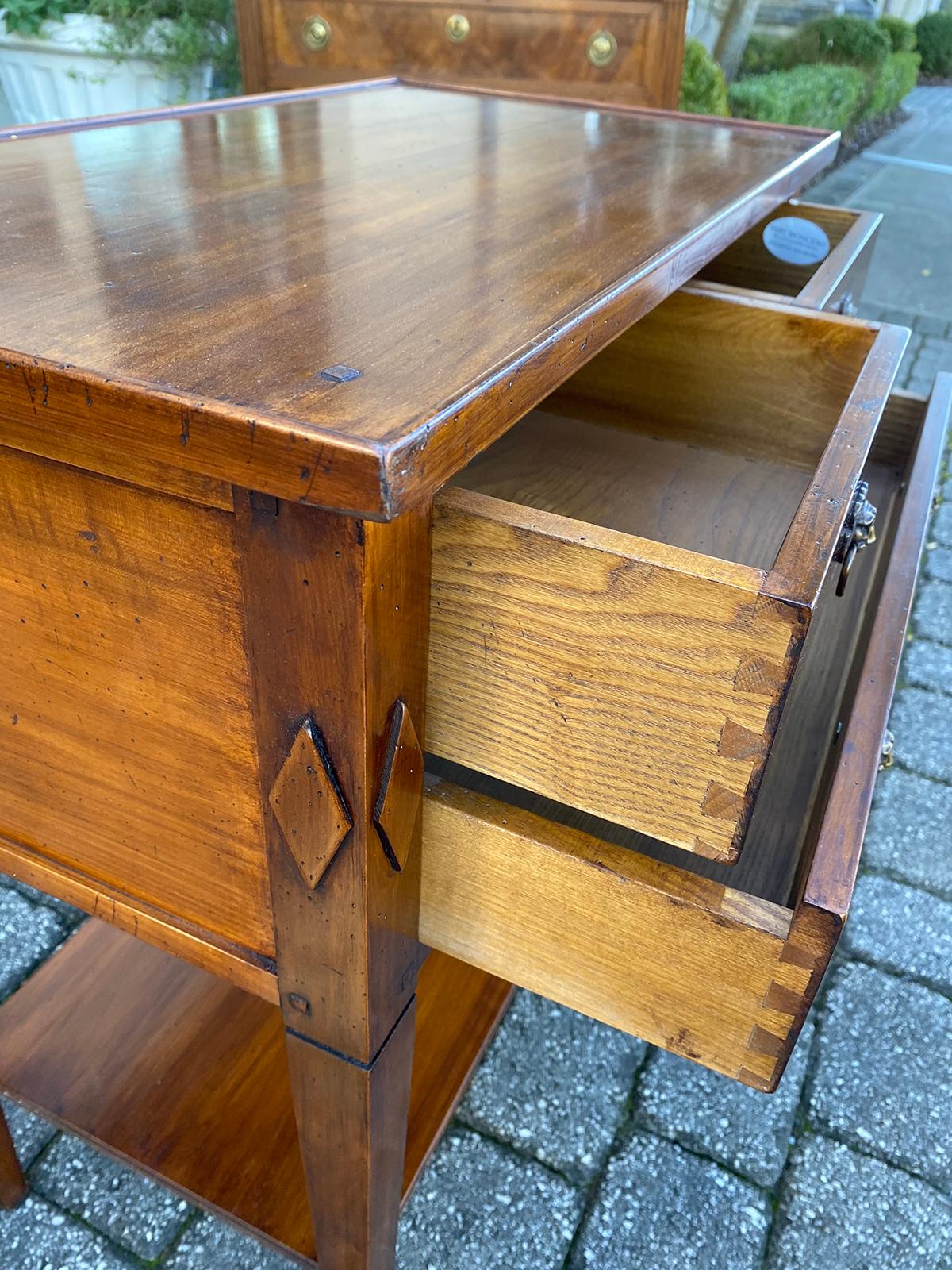 20th Century Italian Neoclassical Side Table with Three Drawers and Lion Pulls 1