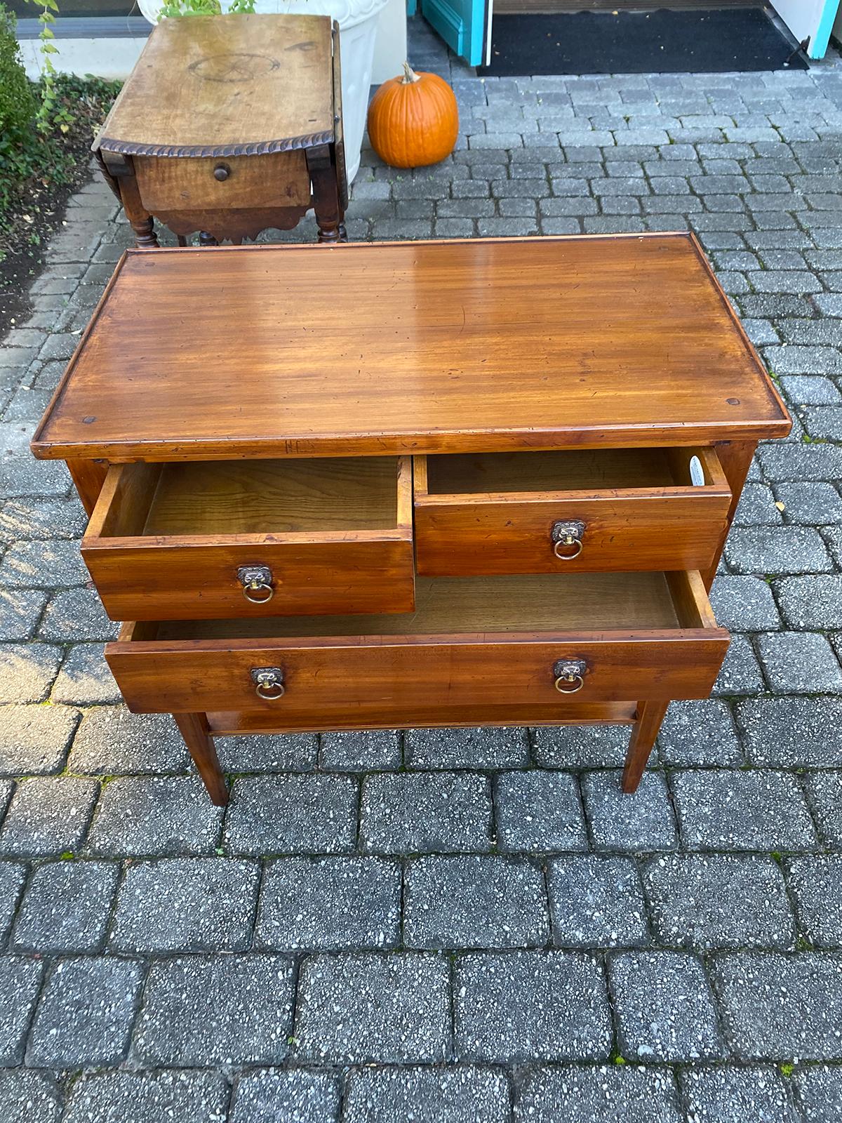 20th Century Italian Neoclassical Side Table with Three Drawers and Lion Pulls 5