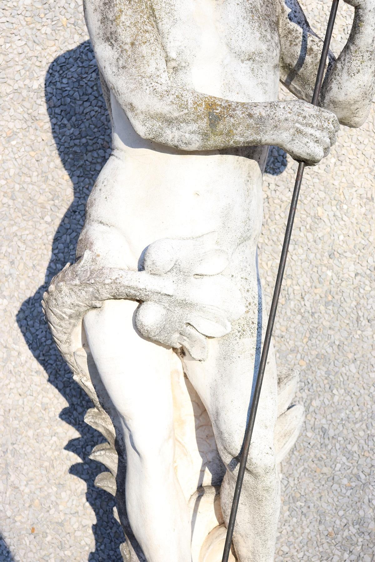 20th Century Italian Neoclassical Stone Garden Statue and Fountain In Good Condition In Casale Monferrato, IT