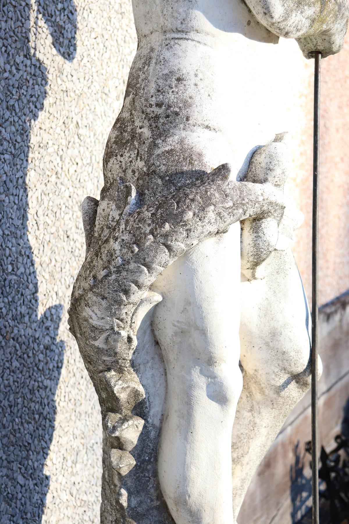 20th Century Italian Neoclassical Stone Garden Statue and Fountain 3