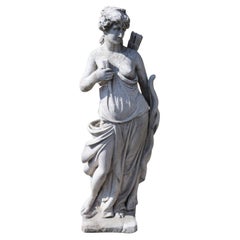 20th Century Italian Neoclassical Stone Garden Statue Diana, Goddess of the Hunt