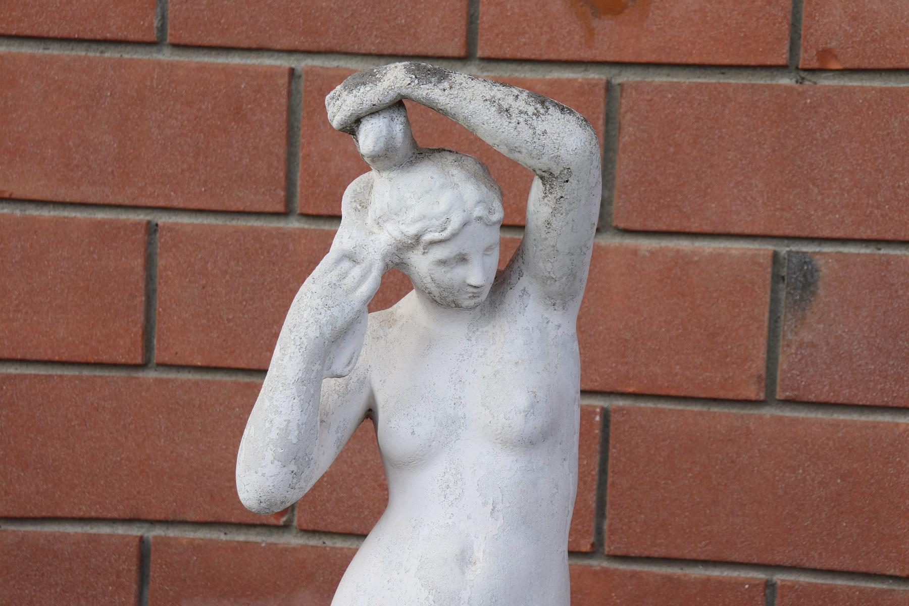 20th Century Italian Neoclassical Stone Garden Statue In Fair Condition In Casale Monferrato, IT