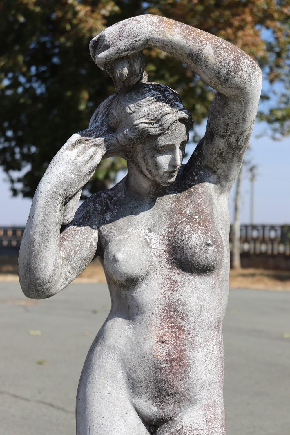 20th Century Italian Neoclassical Stone Garden Statue Venus, Goddess of Beauty 7
