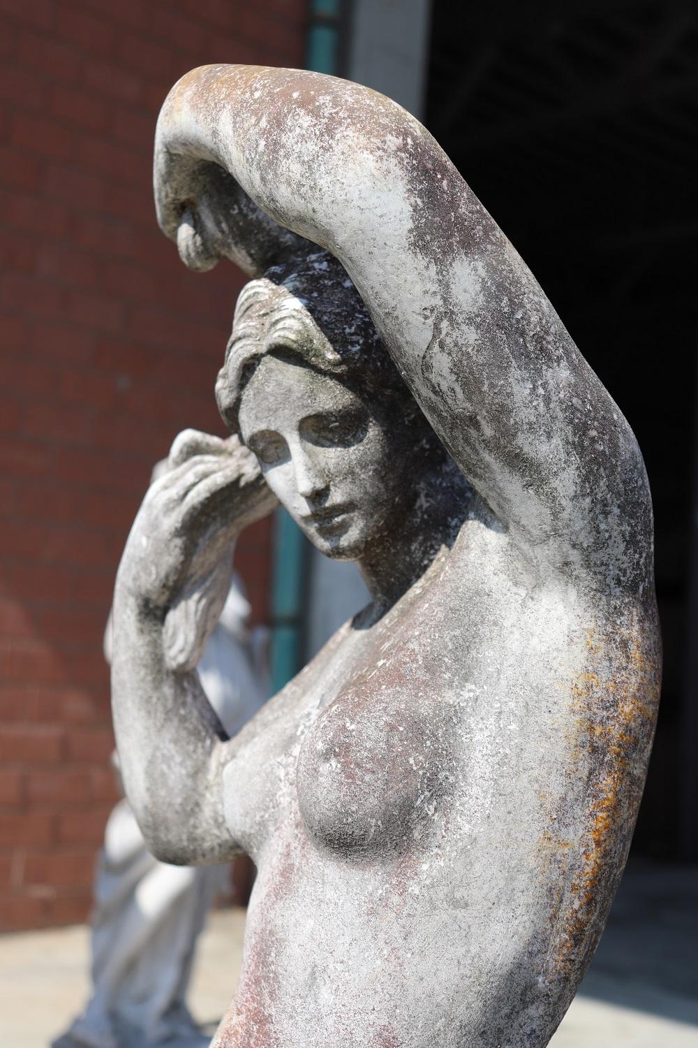 20th Century Italian Neoclassical Stone Garden Statue Venus, Goddess of Beauty 5