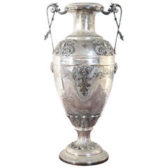 20th Century Italian Neoclassical Style 800 Silver Amphora Vase