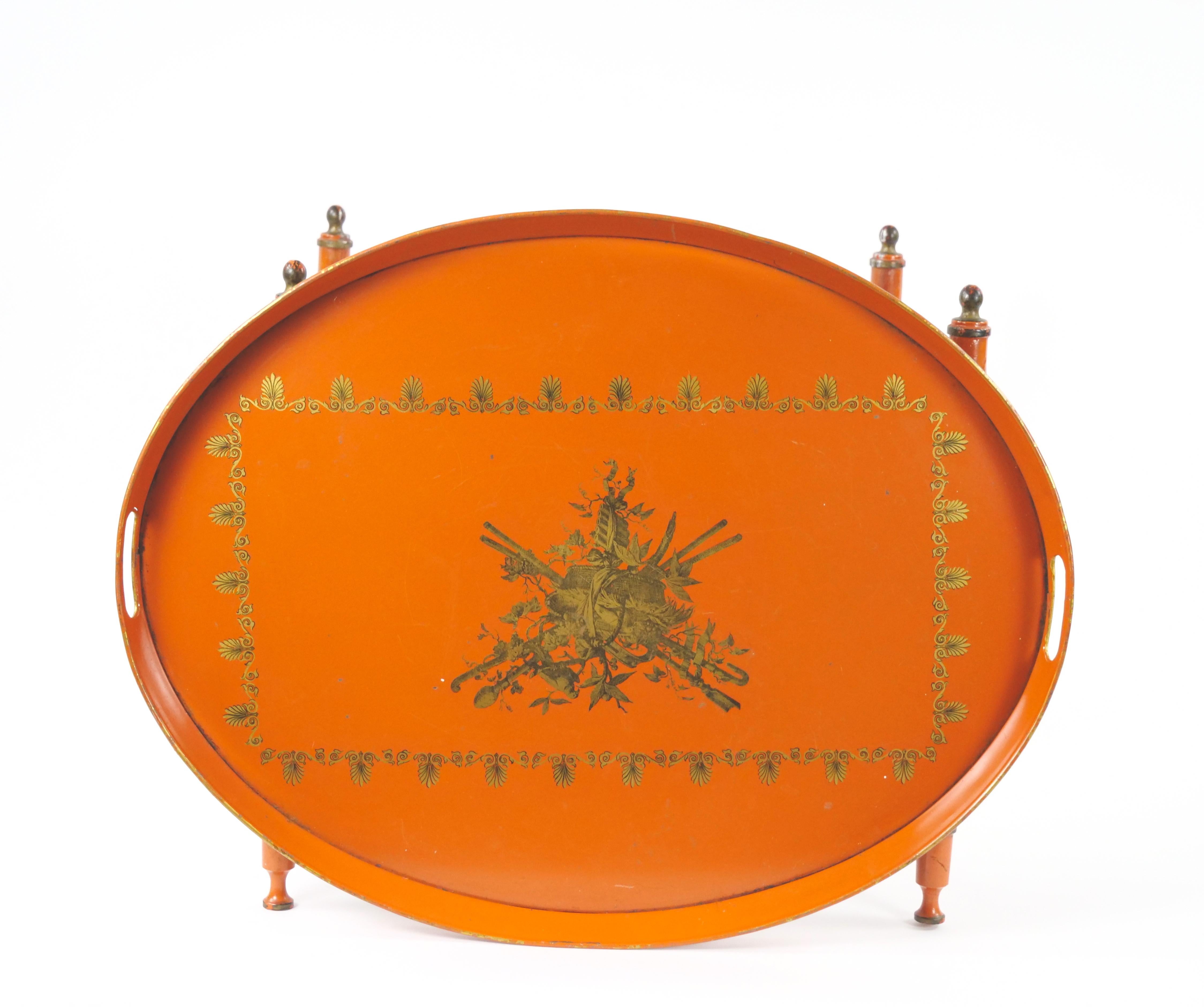 Gilt 20th Century Italian Neoclassical Style Cocktail Tray / Stand  For Sale