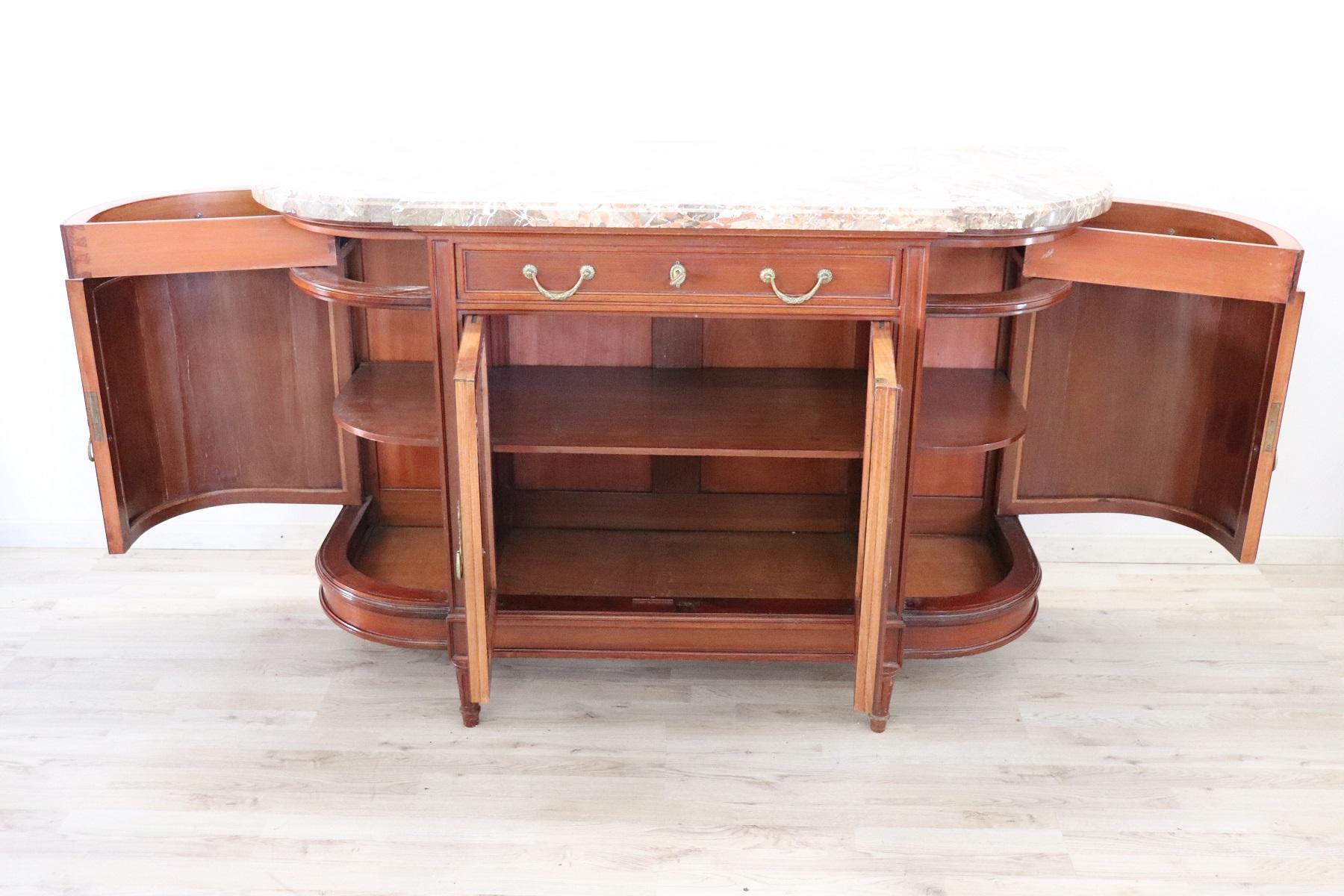 20th Century Italian Neoclassical Style Inlaid Cherrywood Sideboard or Buffet 8