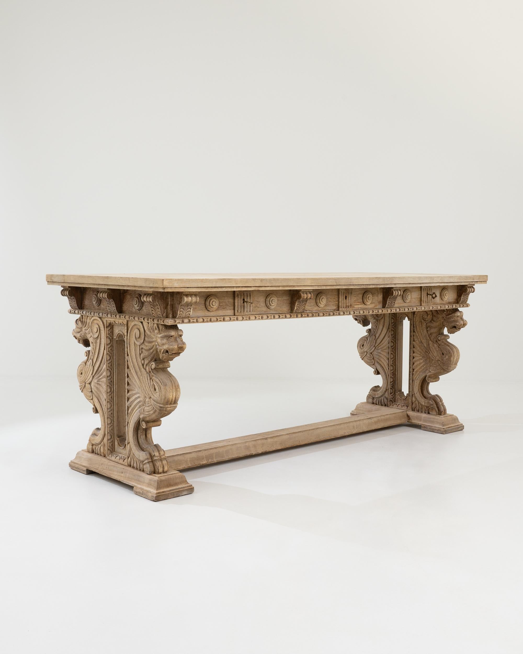 Renaissance Revival 20th Century Italian Oak Dining Table