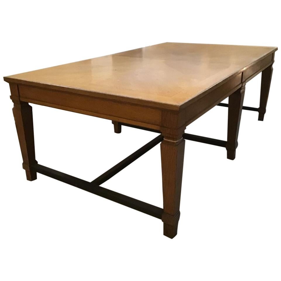 20th Century Italian Office or Dining Oak Table, 1940s For Sale