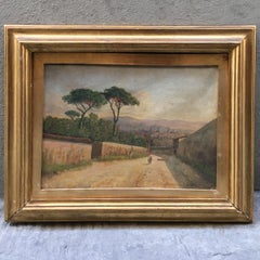 20th Century Italian Oil on Canvas Landscape Painting with a View of Florence