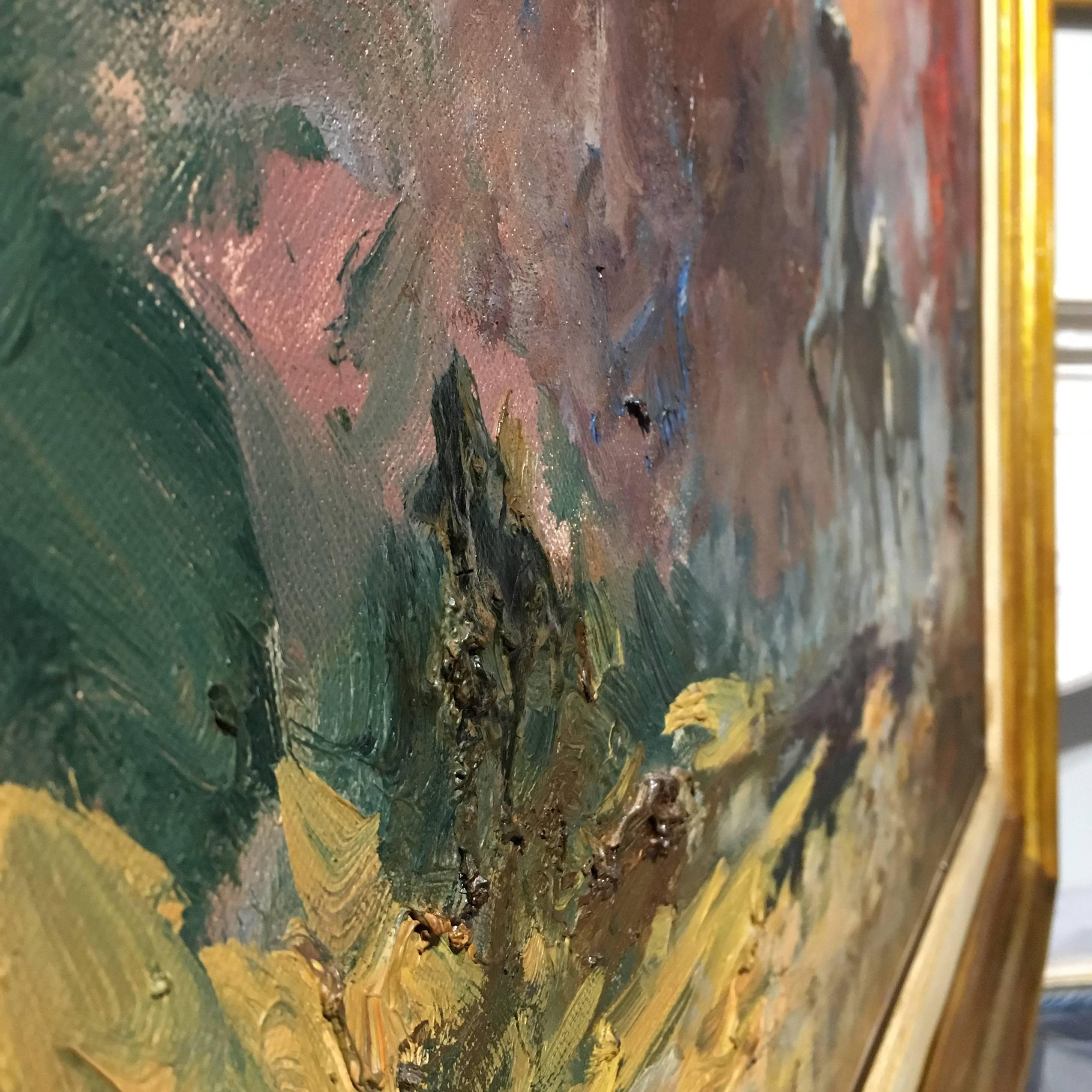 Norberto Martini (Florence, 1940-2007)
Dynamic and colorful painting depicting a landscape with two running horses
Oil on canvas
Signed on bottom right: Norberto Martini
Italy, second half of the 20th century
Dimensions painting: Depth 2 cm x