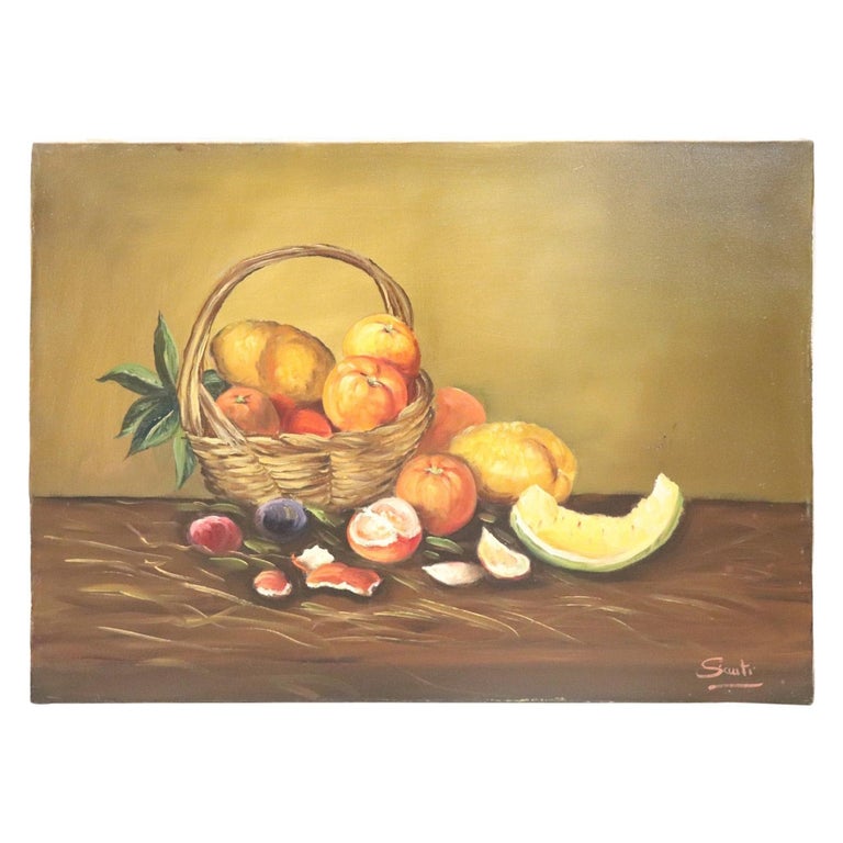 20th Century Italian Oil on Canvas Still Life Painting, Signed For Sale at  1stDibs