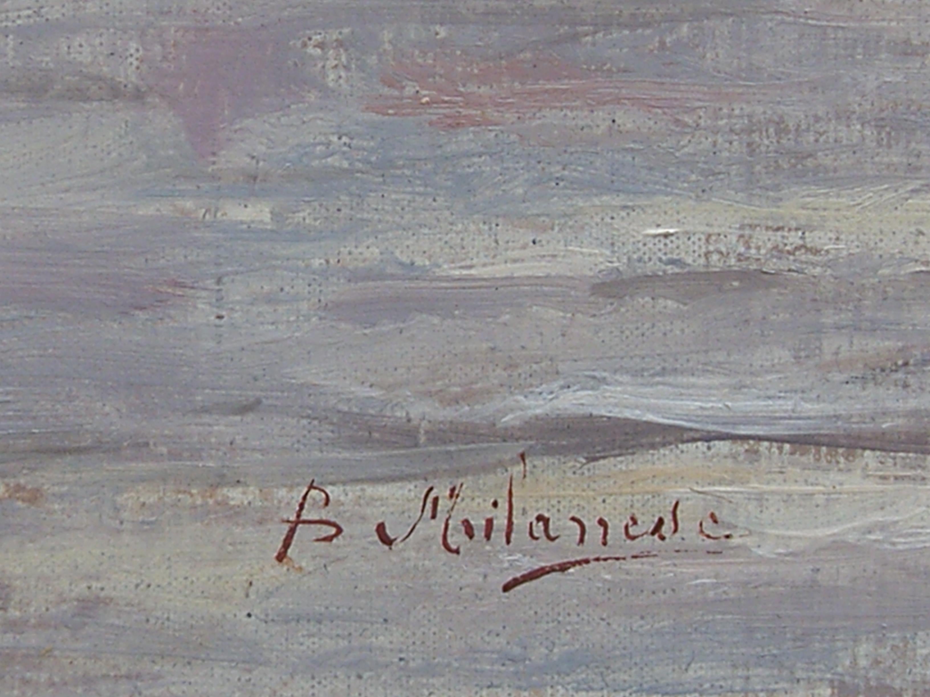 20th Century, Italian Oil on Canvas, Venetian Lagoon by Biagio Milanese 1