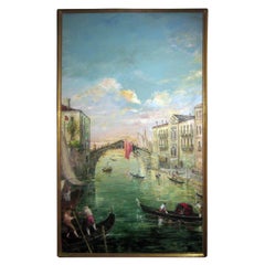 20th century Italian Oil Painting Il Ponte Delle Guglie Venice by Valerio Zerbo