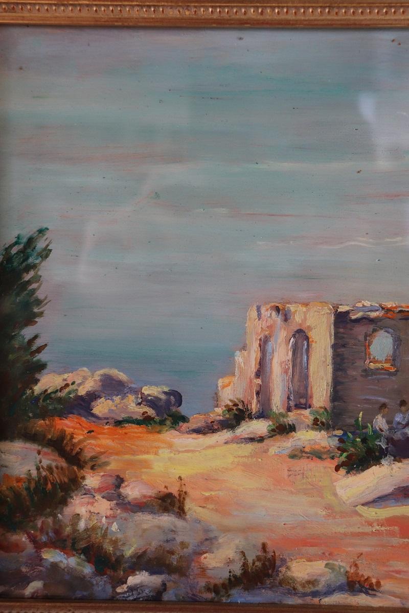 We present this splendid oil painting on plywood of the Italian school dating back to the first half of the 20th century. The painting has a signature on the lower right but the author has not been identified and the painting is not
