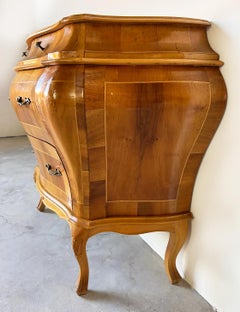 20th-Century Italian Olivewood Bombe Commode Chest