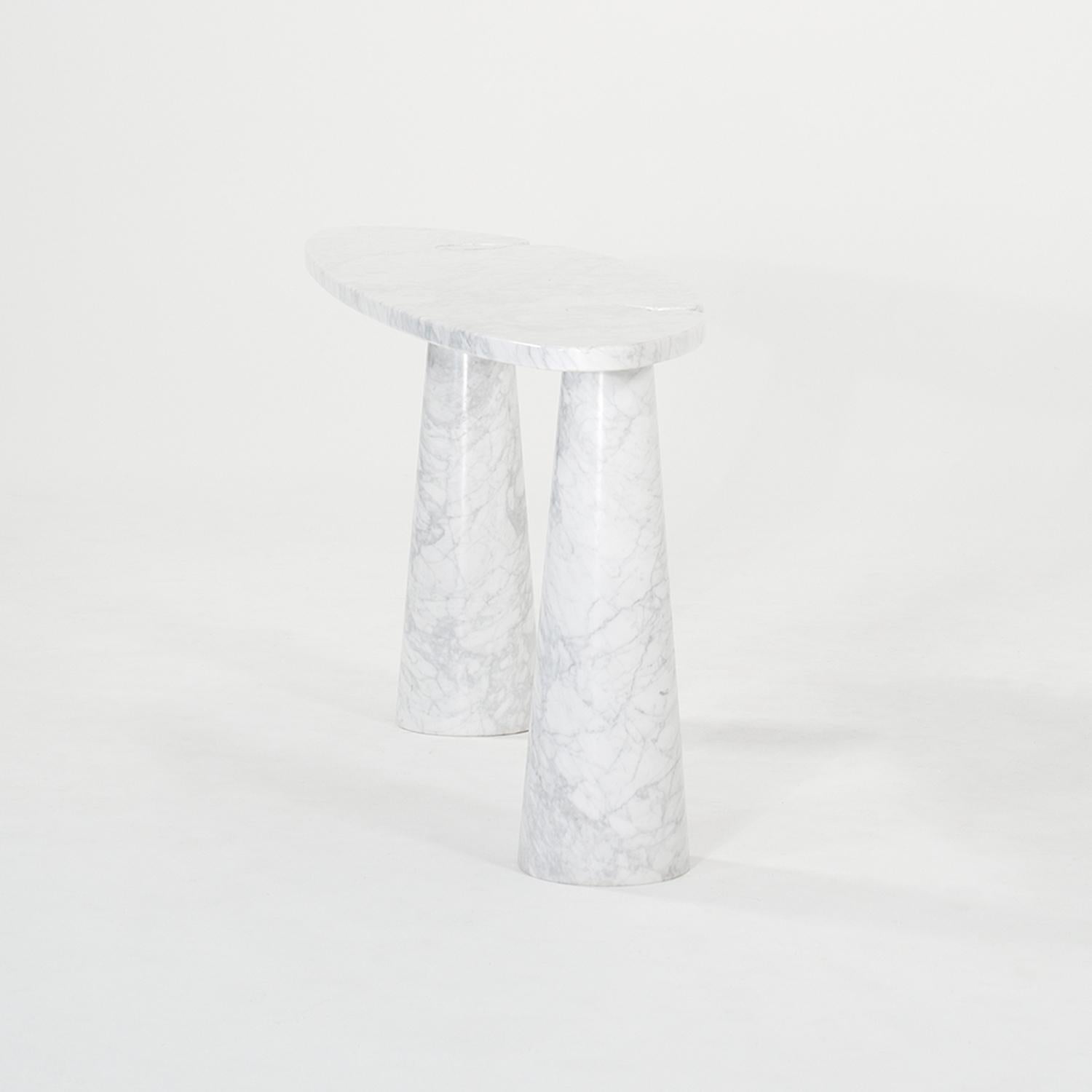 Hand-Crafted 20th Century Italian Oval Marble Console Table - The Eros by Angelo Mangiarotti For Sale