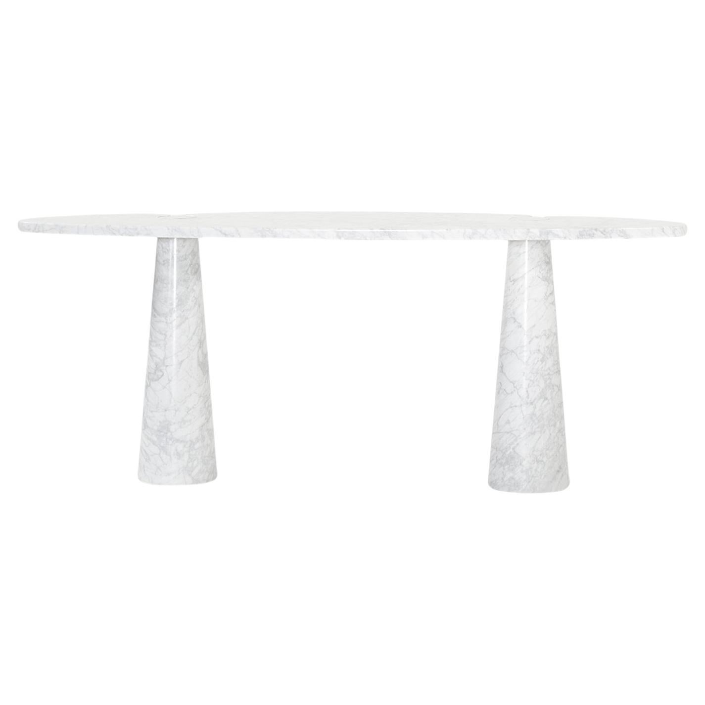 20th Century Italian Oval Marble Console Table - The Eros by Angelo Mangiarotti