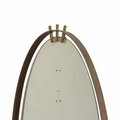 20th Century Italian Oval Metal, Brass Wall Mirror by Santambrogio & De Berti