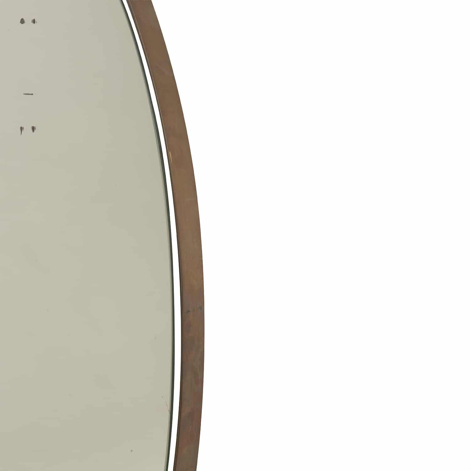 Mid-Century Modern 20th Century Italian Oval Metal, Brass Wall Mirror by Santambrogio & De Berti