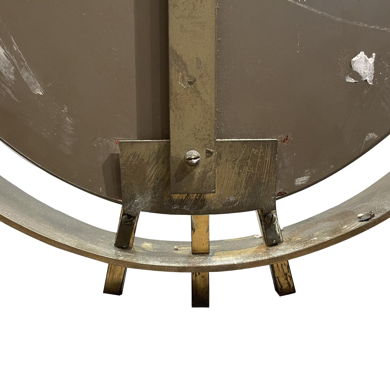 20th Century Italian Oval Metal, Brass Wall Mirror by Santambrogio & De Berti 3