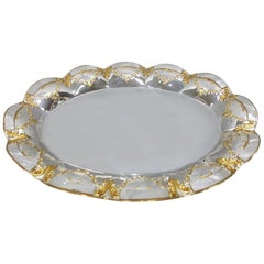 20th Century Italian Oval Silver Centerpiece with Mother of Pearl