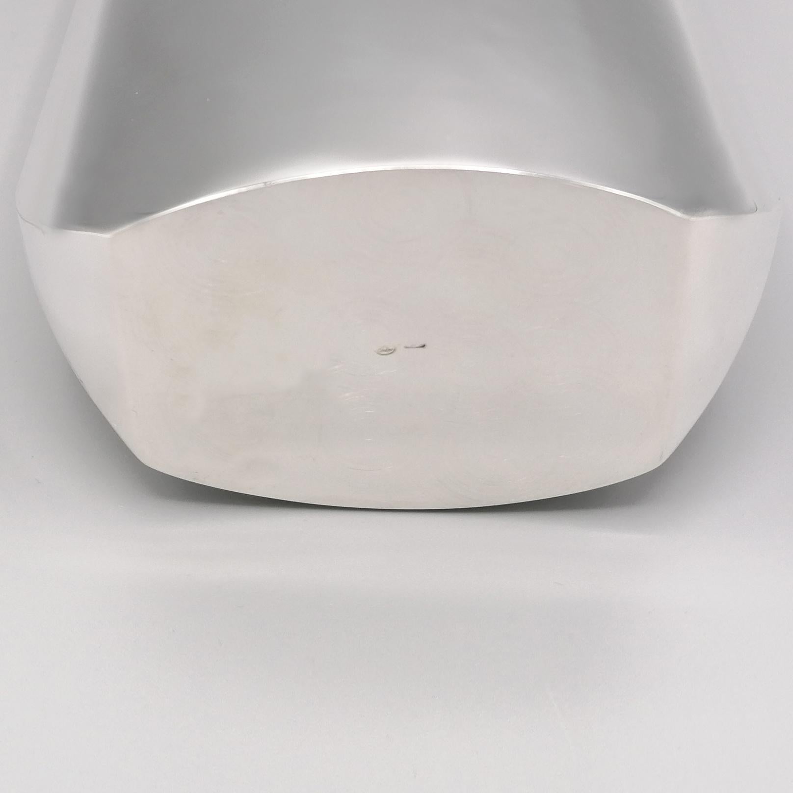 Italienische ovale Vase aus massivem Silber des 20. Jahrhunderts mit Sterlingsilber im Angebot 3