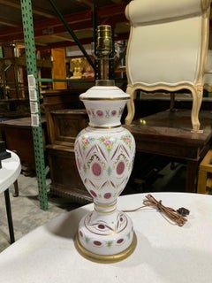 20th Century Italian Painted Glass Lamp