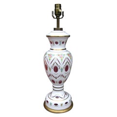 20th Century Italian Painted Glass Lamp
