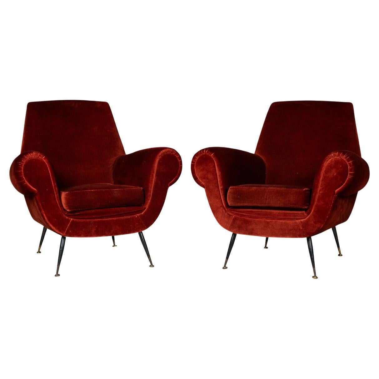 Italienisches Sesselpaar des 20. Jahrhunderts von Gigi Radice für Minotti, ca. 1960