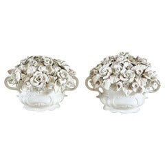 Paire de vases Cestini con Fiori italiens du 20ème siècle