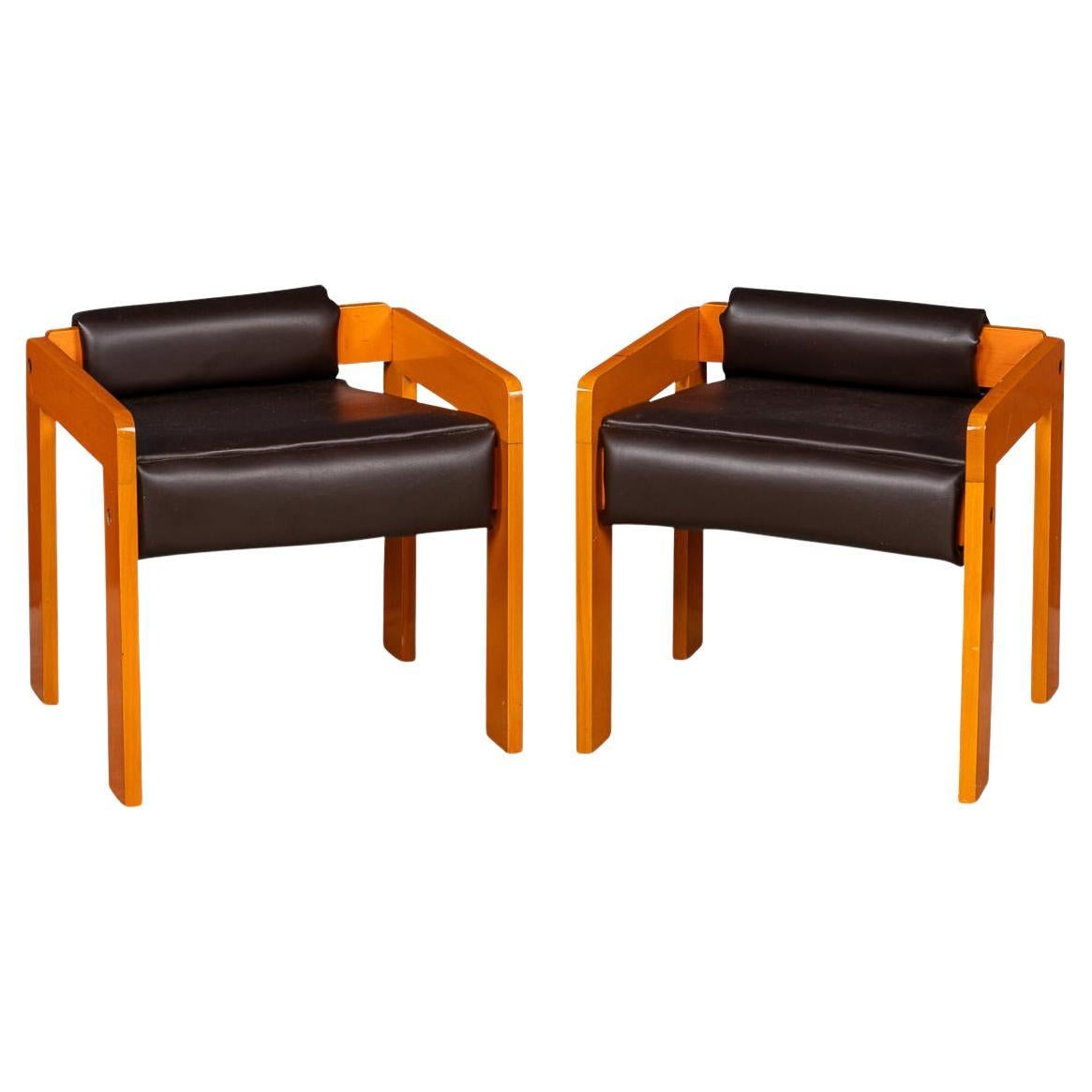 20th Century Italian Pair Of Children's Bauhaus Style Armchairs c.1980