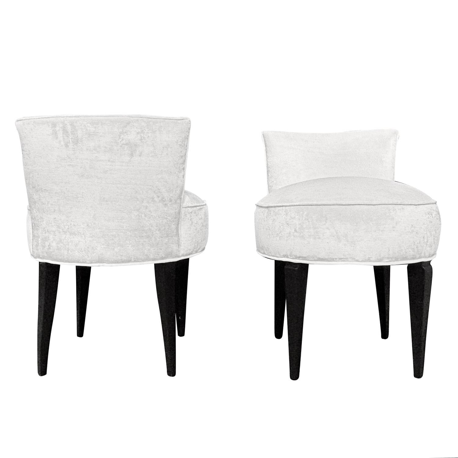 20th Century Italian Pair of Dresser Chairs in the Style of Malatesta & Masson For Sale 1