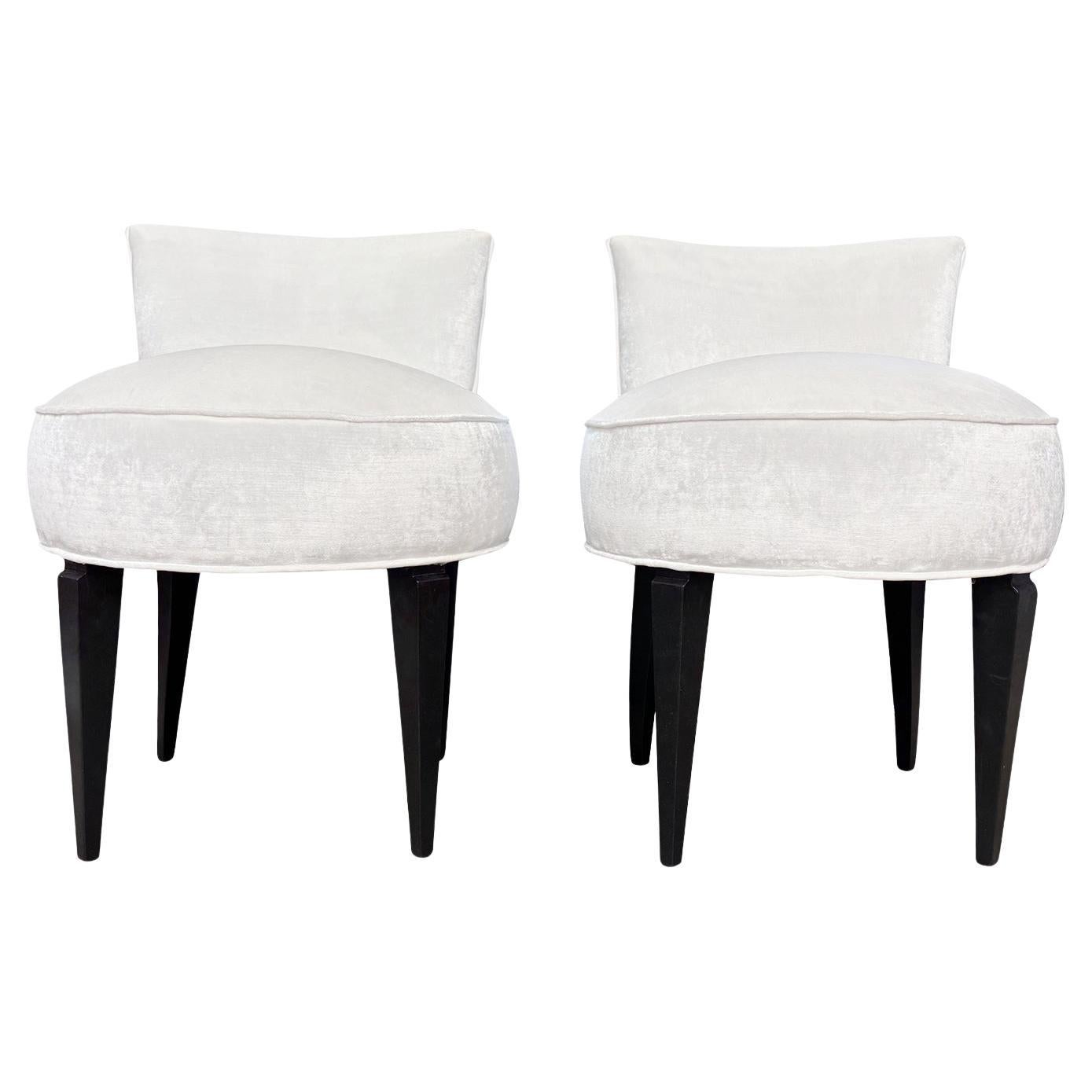 20th Century Italian Pair of Dresser Chairs in the Style of Malatesta & Masson For Sale