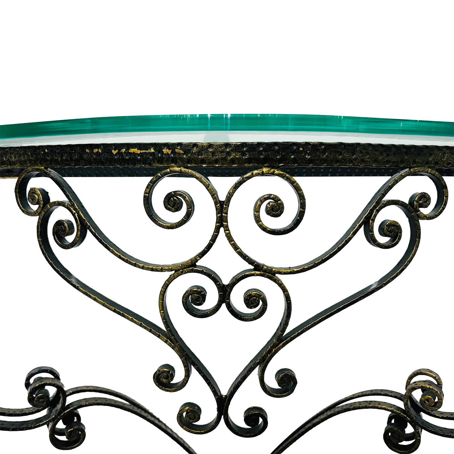 Pareja italiana del siglo XX de consolas de metal dorado de Pier Luigi Colli en Bueno estado para la venta en West Palm Beach, FL
