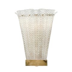 20th Century Italian Pair of Large Vintage Murano Glass Leaf Wall Sconces