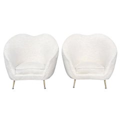 20th Century Italian Pair of Mid-Century Modern Club Chairs by Federico Munari