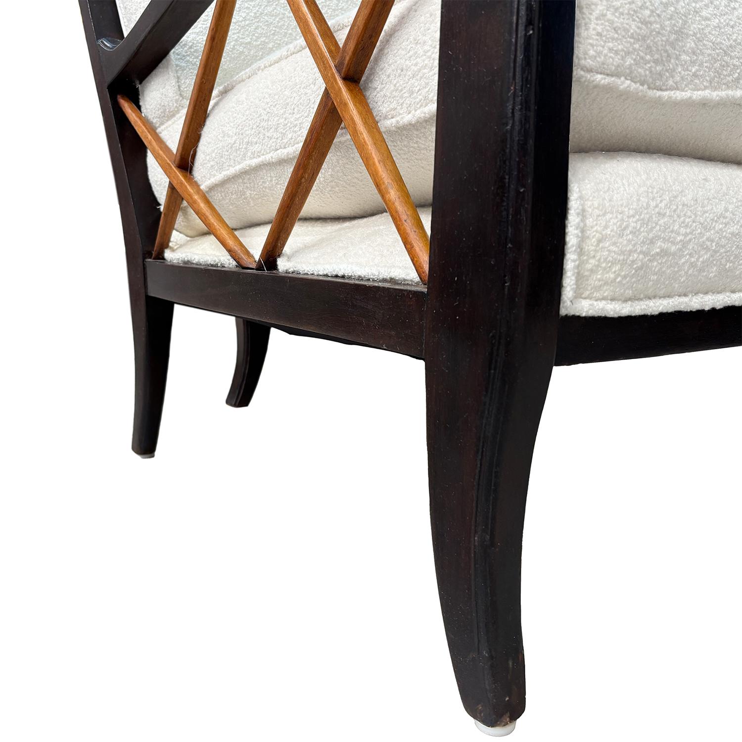 20th Century Italian Pair of Modern Vintage Walnut Lounge Chairs by Paolo Buffa in vendita 6