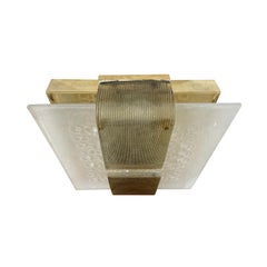 20th Century Italian Pair of Rectangular Murano Glass Waterfall Wall Lights