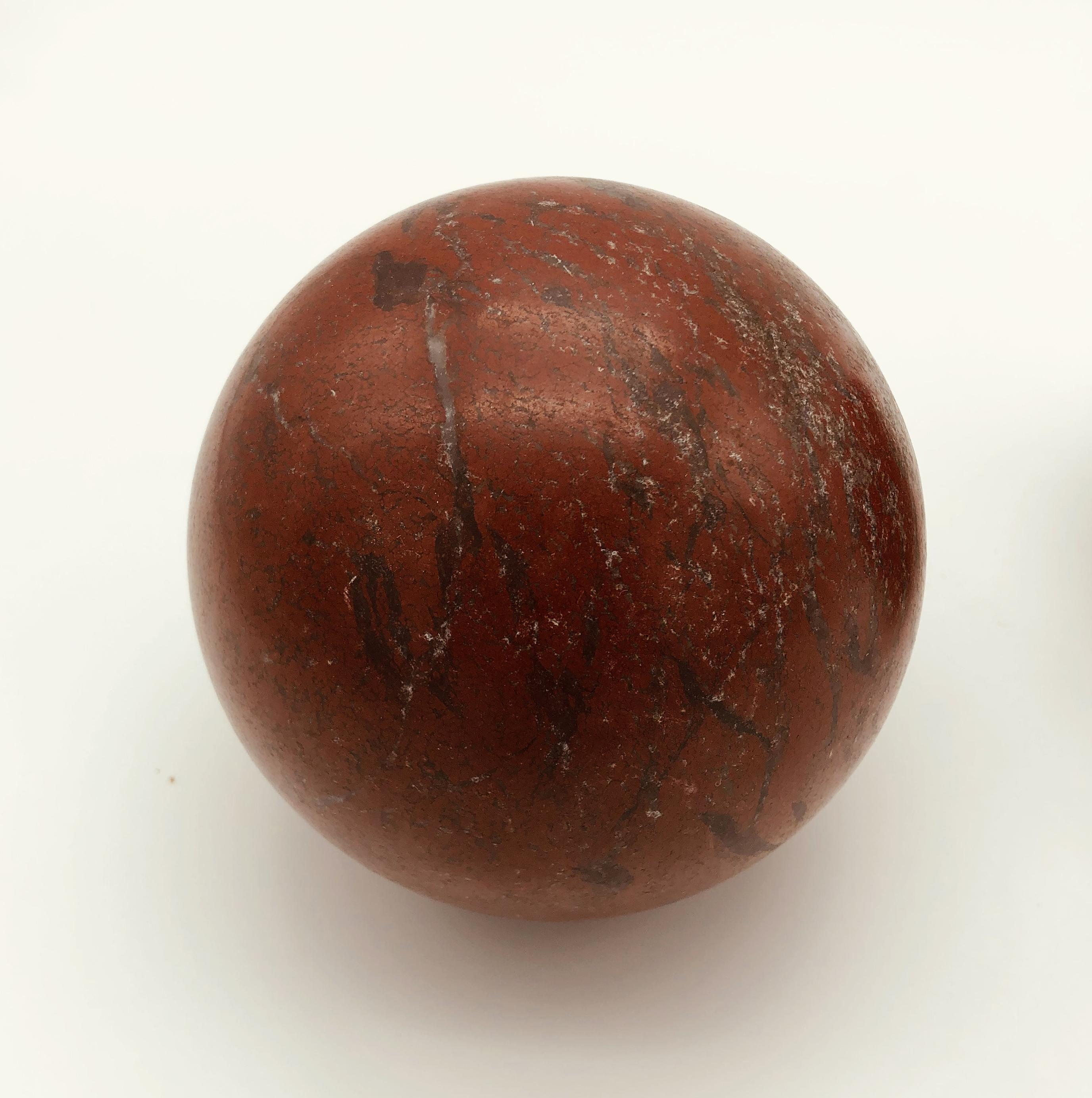 20th Century Italian Pair of Red Griotte Marble Sculpture Grand Tour Balls 14