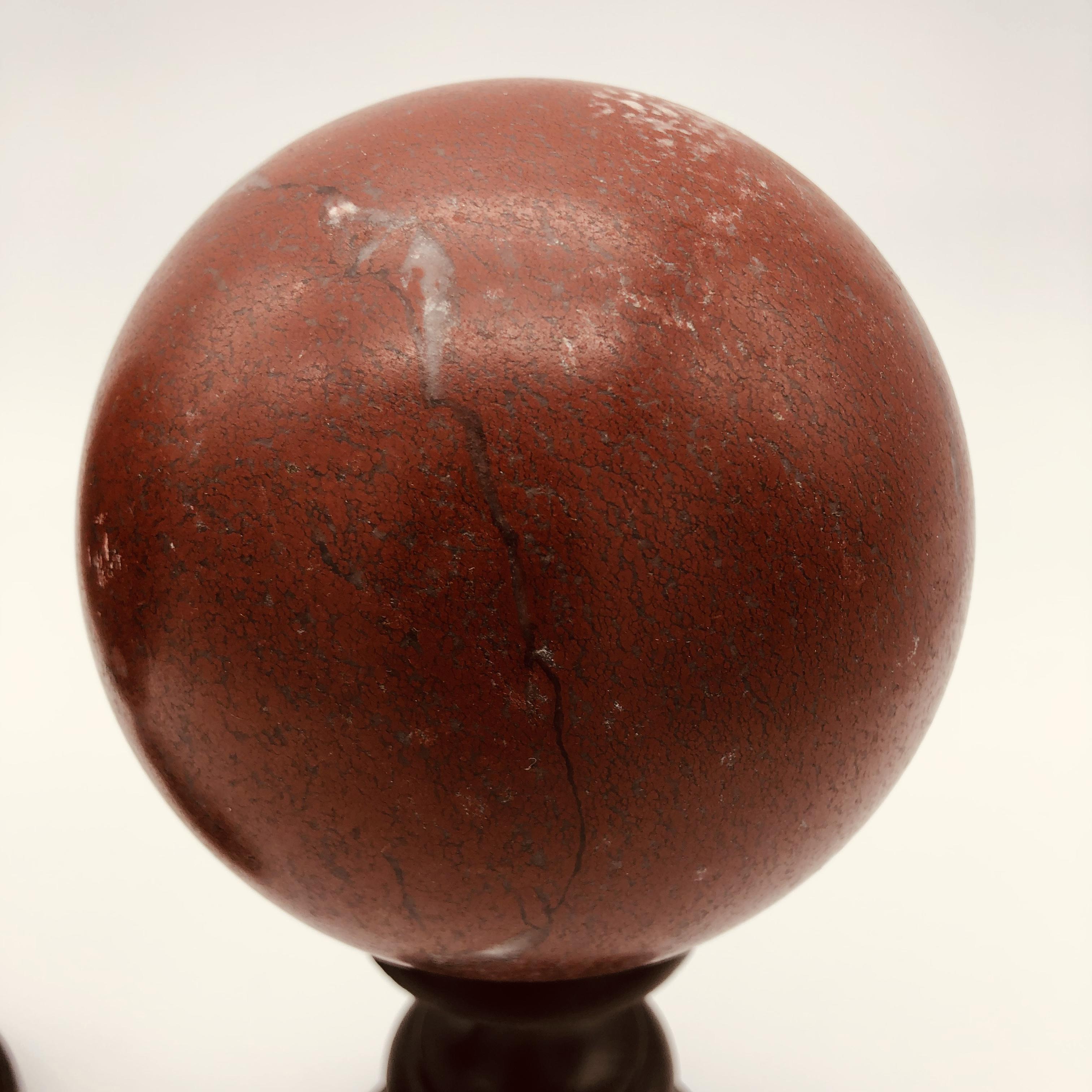 20th Century Italian Pair of Red Griotte Marble Sculpture Grand Tour Balls 4