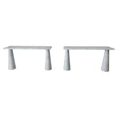 20th Century Italian Pair of Skipper Marble Console Tables by Angelo Mangiarotti