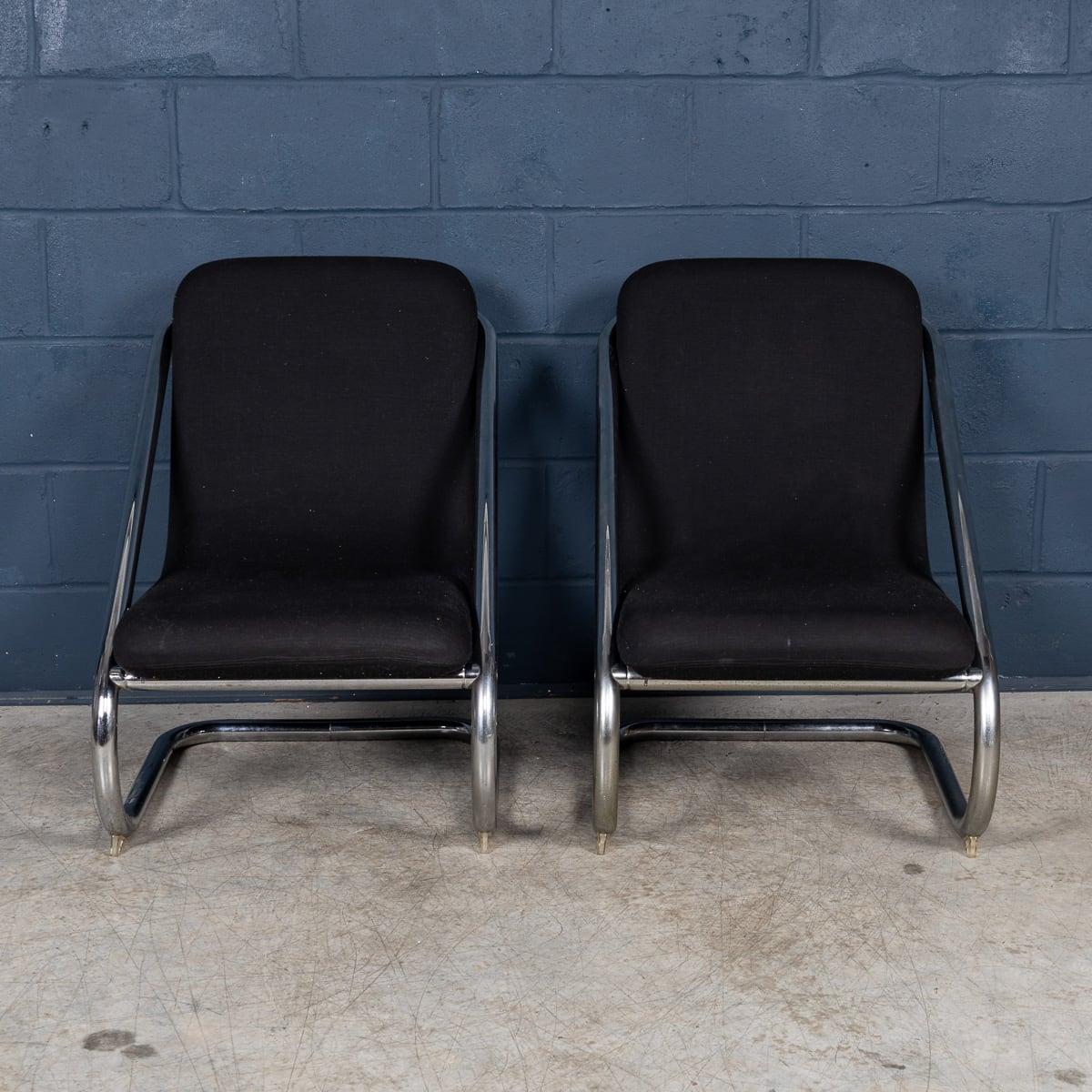 Autre Paire de chaises longues italiennes du 20ème siècle avec cadre tubulaire, vers 1980 en vente