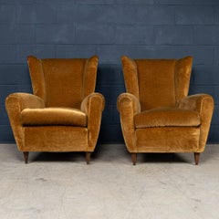 Italienisches Paar Ohrensessel aus Samt des 20. Jahrhunderts von Paolo Buffa, um 1960