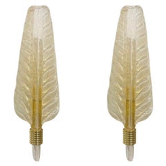 20th Century Italian Pair of Vintage Murano Glass Wall Lights by Barovier 
Toso