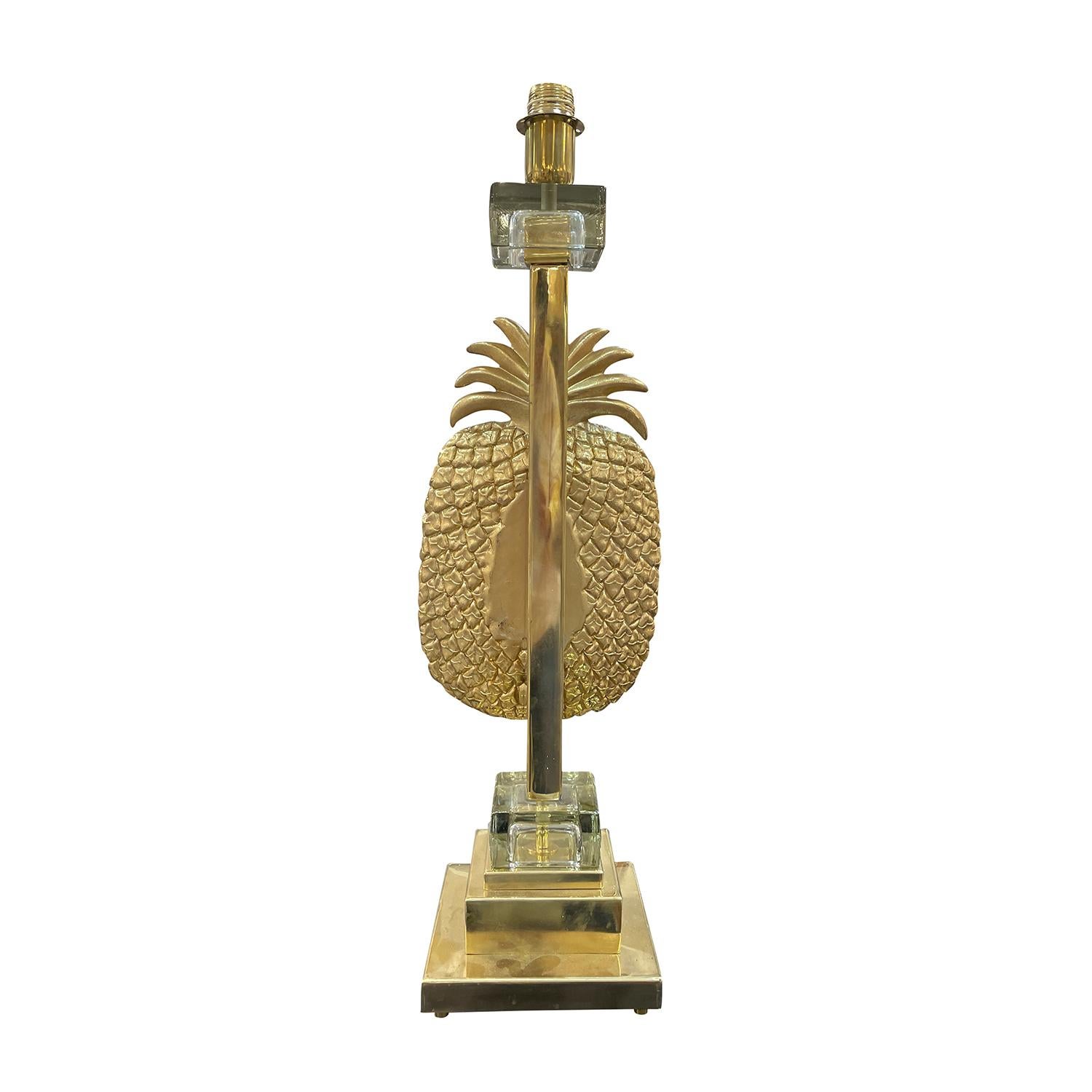 Polished 20th Century Italian Pair of Vintage Pineapple Murano Glass Table Lamps