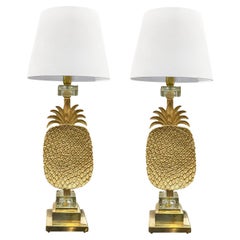 20th Century Italian Pair of Vintage Pineapple Murano Glass Table Lamps