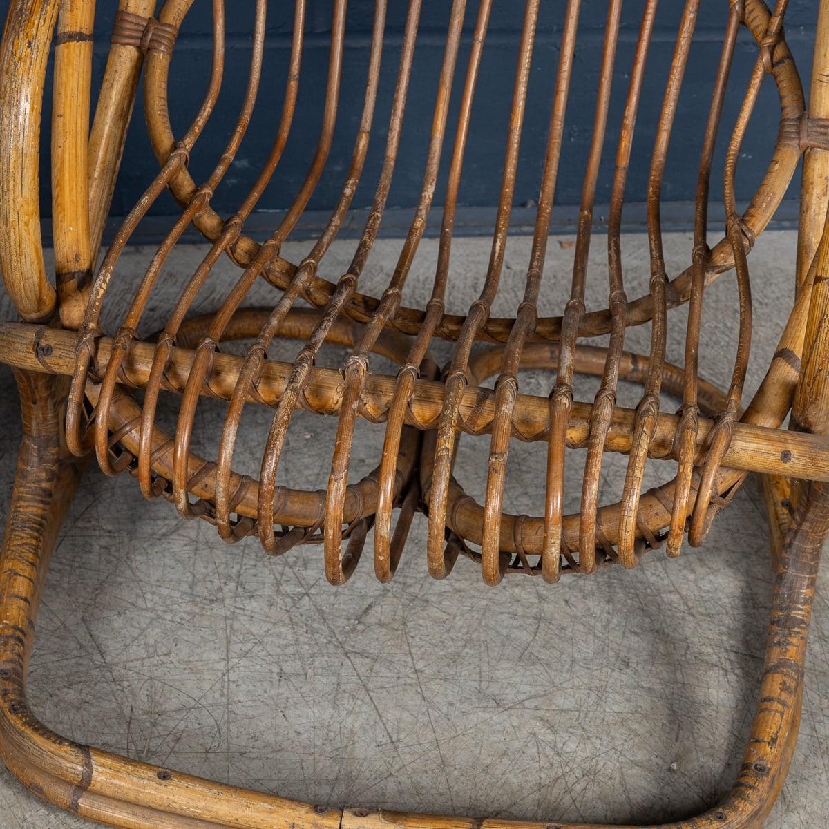 Coppia di poltrone in vimini del XX secolo di Tito Agnoli C.C. in vendita 9